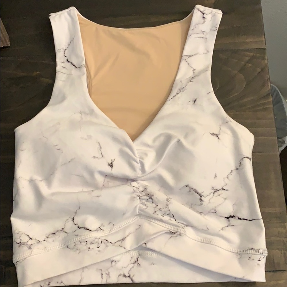 Buffbunny marble crop top/sports bra